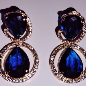 Cubic Zirconia / Sapphire Earrings